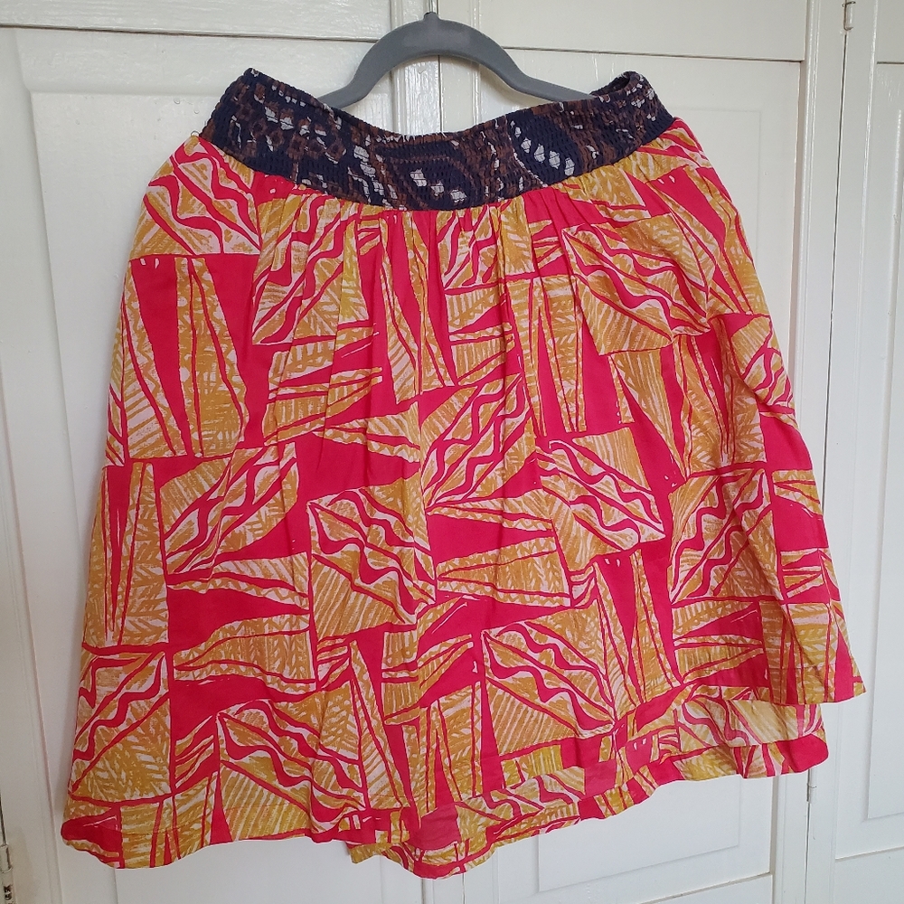 Anthroplogie Vanessa Virginia Tamarind cotton midi Summer Skirt